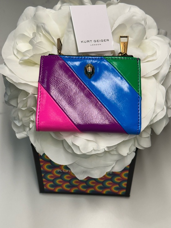 Kurt Geiger Handbags - Kurt Geiger Diagonal Colorblock Patent Wallet in Pink, Purple, Blue, Green NWT